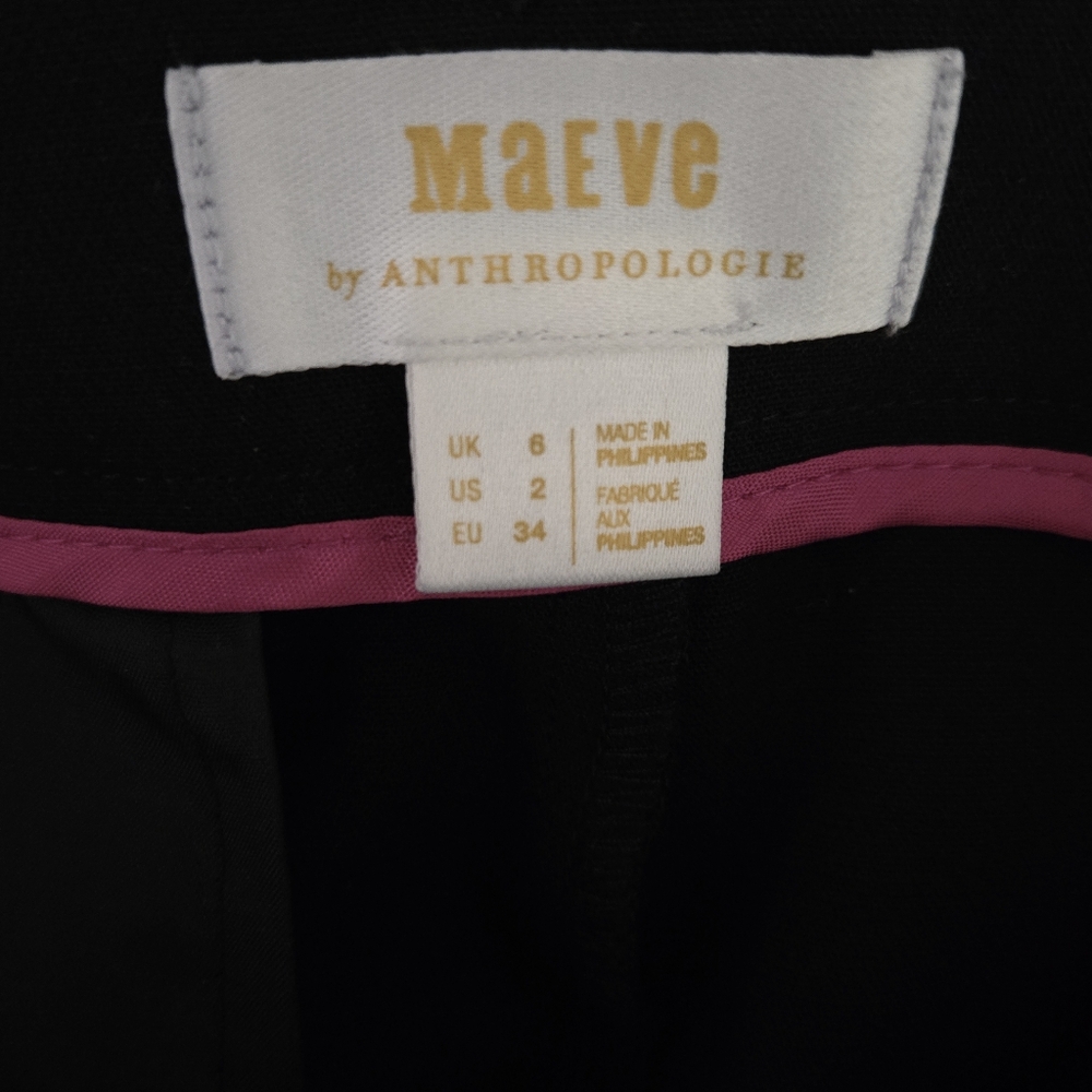 Anthropologie Maeve The Avery Black Wide Leg Pants Size 2 New With Tags Pleated - Picture 12 of 14